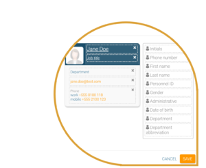 Determine the contents of your online org chart with the box designer in orginio